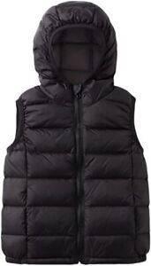 Kids Down Puffer Vest Hooded Zip Up Toddler Infant Winter Windproof Thermal Warm