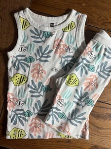 Tea Collection Sea Life Tank Pajama Set Aquatic Ocean Fish Size 7 - Picture 1 of 5