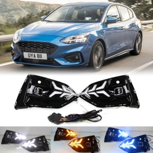 3 Color DRL Lamp for Ford Focus ST-Line 2019 LED Daytime Running Light with Turn - Foto 1 di 12