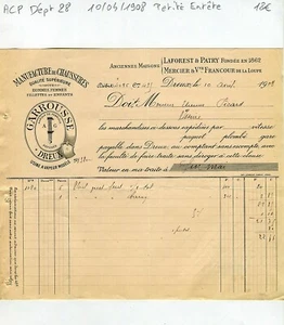 Dépt 28 - Dreux - Petite Entête d'une Manufacture de Chaussures du 10/04/1908 - Picture 1 of 1