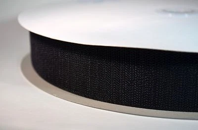 1" Sew-On Hook and Loop Fasteners 25 Yard Roll Color: Black / White  - Image 1 of 2