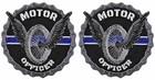 MOTOR OFFICER TROOPER POLICE Thin Blue Line Wheel Patch | 2PC Hook 3"x3"