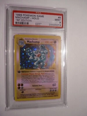 1999 Machamp  Holo 1st Edition Shadowless  Psa 9  #8 Base Set Pokemon card  BGS  - Image 1 of 3