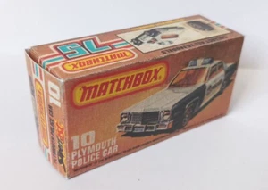 Matchbox Superfast #10c 1:65 Plymouth Gran Fury ""Police"" scatola riproduttiva tipo K - Foto 1 di 4