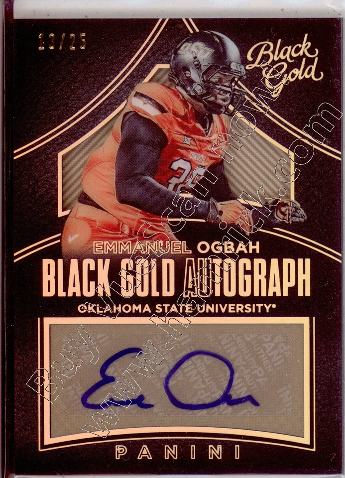 emmanuel ogbah rc rookie draft auto autograph oklahoma state osu college #/25 16 - Image 1 of 1