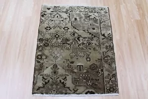 OVERDYED PERSIAN RUG 95 X 70 CM HANDMADE PERSIAN RUG FLORAL DESIGN  - Picture 1 of 5