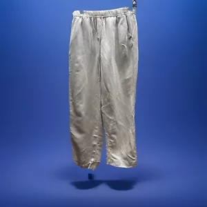 H&M Leinenmischung Hose Damen Small Beige Gerades Bein Freizeit Chino Crop - Bild 1 von 6