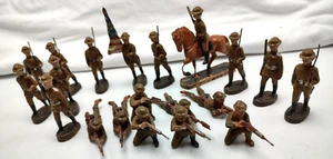 Antique Elastolin WW I Soldiers Flag Bearer & Horse 2 1/2 Inch Figures - Picture 1 of 7