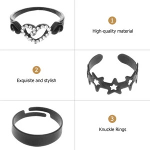 5 Stück Mode Ring Hohlfinger Ringe Verstellbar Offen Ringe Statement Schmuck - Bild 1 von 10