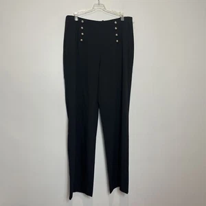 Catherine Malandrino Women's Wide-Leg Pants Black with Silver Buttons Sz. 12 NWT - Picture 1 of 7