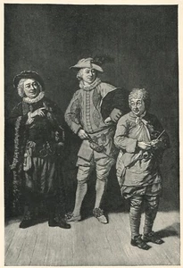 David Garrick als Abel Drugger, Alchemist Theaterschauspieler, 1902 Vintage Stich - Bild 1 von 2