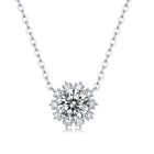 14K White Gold Plated 1CT VVS1/D Moissanite Diamond Snowflake Pendant Necklace