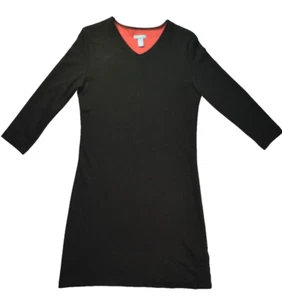 Horny Toad & Co M Women's  3/4 Sleeve knee athletic sport jersey knit Blk dress - Picture 1 of 11