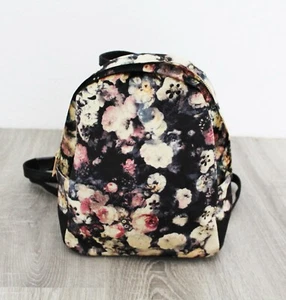 Primark Damen Mädchen Samt Rucksack Blumen Tasche Backpack mit floralem Motiv - Bild 1 von 3