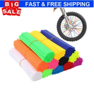 Universal Wheel Rim Spoke Wraps Skins Covers Motorcycle Off-Road Dirt Bike 72PC - Picture 1 of 12