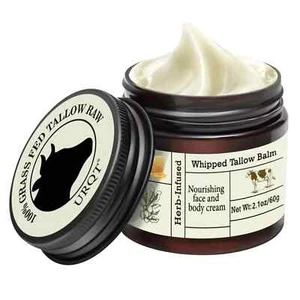 Beef Tallow for Skin - Organic Grass-Fed Whipped Beef Tallow and Honey Balm - Picture 1 of 7