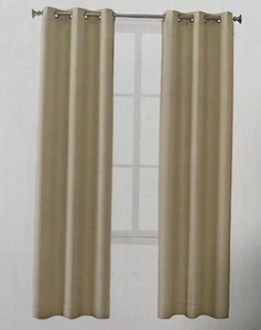 2 Panels Window Curtains 40” x 84” BEIGE Light Filtering NEW - Picture 1 of 4