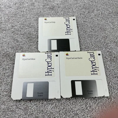 1990 Apple Macintosh Mac HyperCard Disks (3) Ideas - Help - Stacks - Image 1 of 2