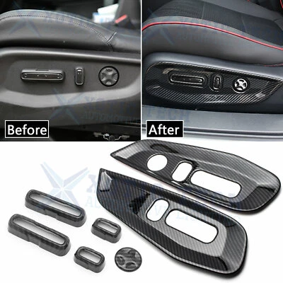 Carbon Fiber Look Seat Handle Panel Full Cover Trim Kit for Honda Accord 2018-22 - Image 1 of 4