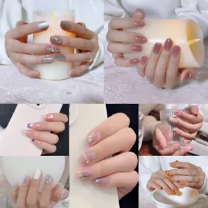 Venta caliente Uñas postizas reutilizables Hechas a mano Arte Uñas Medianas Largas Pegatinas para uñas postizas - Imagen 1 de 286