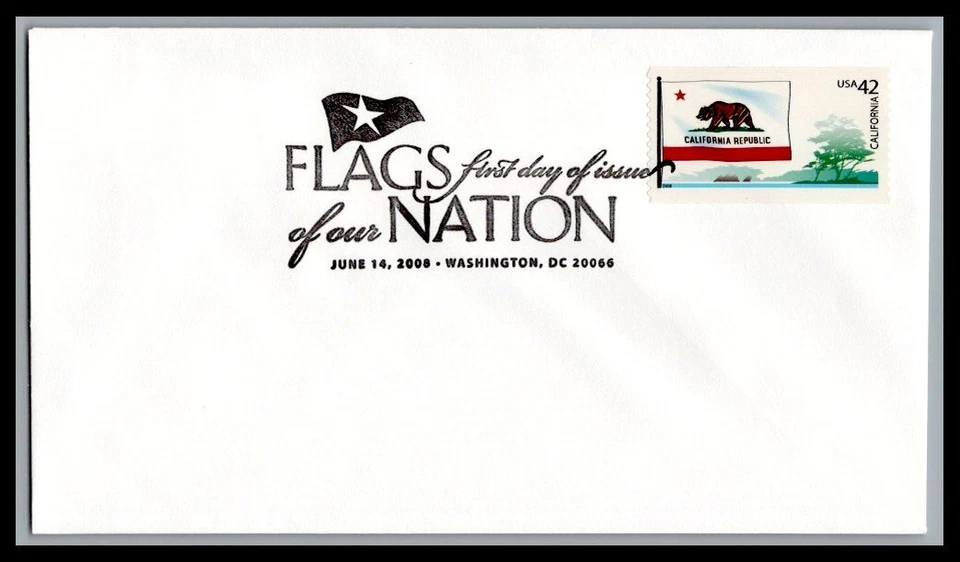 US FDC # 4279 42c Calafornia Flag none   2008, 9p1451 - Image 1 of 1