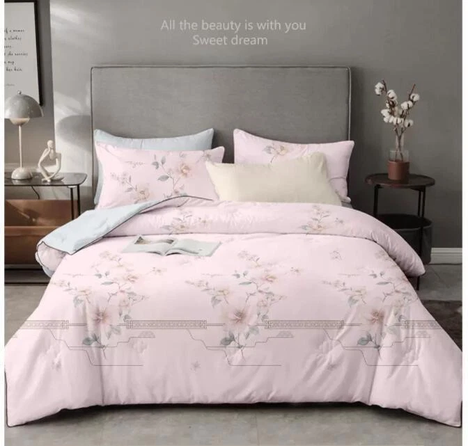 Edredón edredón de seda morera estampado floral edredón para dormir tamaño king queen  Foto 1 de 4