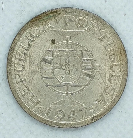 1947 India Portuguese 1 Rupia Silver Coin - KM# 27 - XF - # 24750 Cover