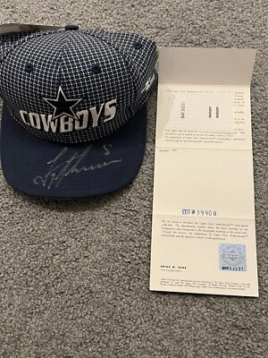 Troy Aikman Auto Dallas Cowboys Hat Upper Deck Authenticated UDA L.E. /200 Rare - Image 1 of 4