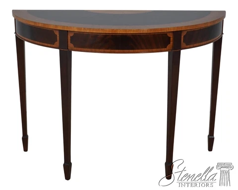 L59030EC: English Federal Style Inlaid Mahogany Console Hall Table Cover