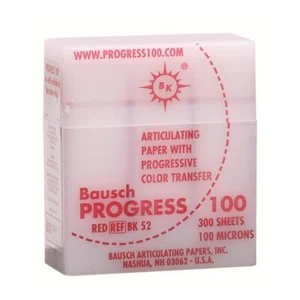Bausch BK52 Progress 100 Gelenkpapierstreifen rot 100 Mikron 0,004 Zoll 300/Packung - Bild 1 von 1
