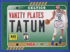 2020-21 Panini NBA Hoops Jayson Tatum Vanity Plates #22 Insert - Picture 1 of 2