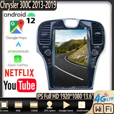 Coche estilo Tesla 13.6" Android 12.0 navegación GPS para Chrysler 300c 2013-2019 Foto 1 de 4