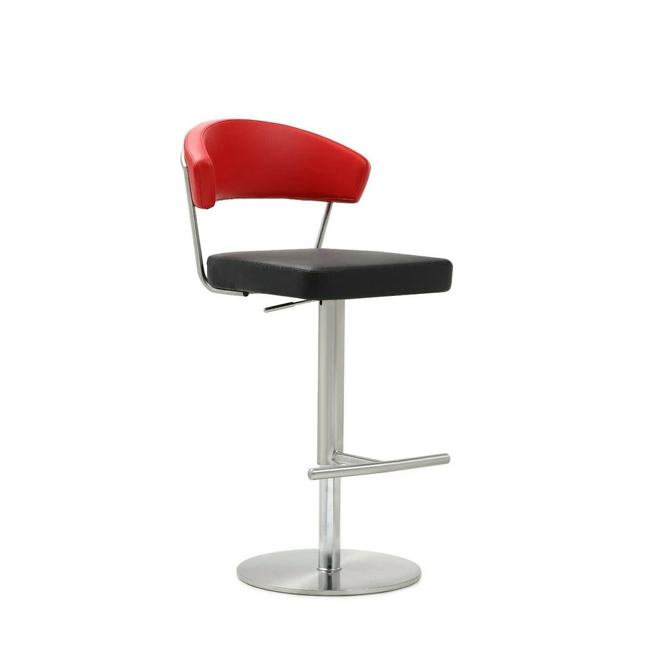 Zulu Stainless Steel Heavy Duty Barstool (Red & Black) - Image 1 of 2