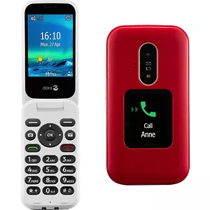 BNIB Doro 6880 4G/LTE Red 128MB ROM Single-SIM Factory Unlocked GSM Phone - Picture 1 of 4