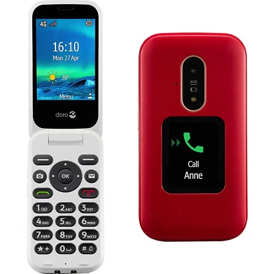 BNIB Doro 6880 4G/LTE Red 128MB ROM Single-SIM Factory Unlocked GSM Phone - Image 1 of 4