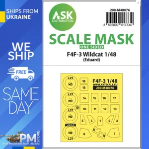 ASK M48076 1/48 Einseitige Lackiermaske für F4F-3 Wildcat für Eduard - Bild 1 von 2