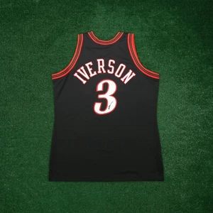 Allen Iverson signed M&N Authentic 1997-98 Philadelphia 76ers Black Jersey JSA - Picture 1 of 9