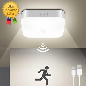 Rechargeable Motion Sensor Closet Light, Rechargeable Battery Operated Ceiling L - Picture 1 of 12