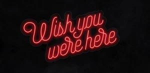 NEW "'WISH YOU WERE HERE" 35x18 LED FLEX WALL SIGN COLOR OPTIONS wREMOTE LF237 - Picture 1 of 4