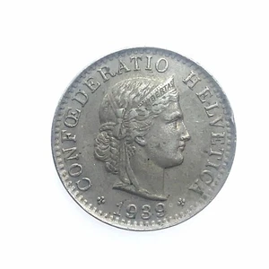 Switzerland : 1939-B, 20 Rappen - UNC. Coin  KM# 29A- Key Date. - Picture 1 of 5