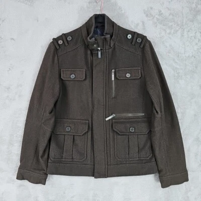 Jaqueta militar masculina INC International Concepts mistura de lã verde bombardeiro de voo - Imagem 1 de 4