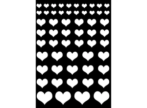 Hearts 57 pcs White Fused Glass Decals - Picture 1 of 2