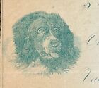 1875 Bank Draft W Dog Graphics Lubec Maine W H Hunter Boston Jv Fletcher