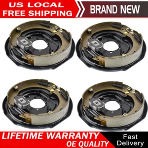 (4) New 12" X 2" Electric Trailer Brake Assembly Kit For 5200-7000 lbs axle - Picture 1 of 7