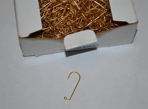 New Mustad Aberdeen 90 Degree Gold Fish Jig  Hook Size 1 32762 100 hooks Bag - Picture 1 of 1