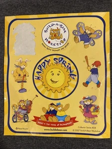 Vintage BUILD A BEAR Partial Sticker Sheet Scrapbook Craft Stickers - Picture 1 of 7