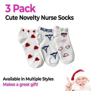 Nurse Christmas Stocking Gift 3 pack Socks for Nurses in funny cute styles - NHH - Picture 1 of 1