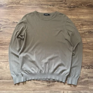 J.LINDEBERG Nate Crew Neck Jumper Lightweight Cotton Sage Green Large  - Picture 1 of 4
