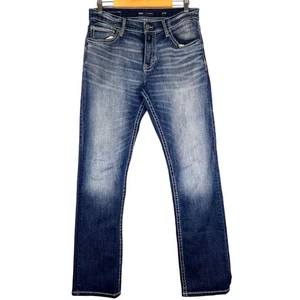 BKE Jake Straight Leg Jeans Distressed Wash Denim Modern Fit 34x32 - Picture 1 of 9