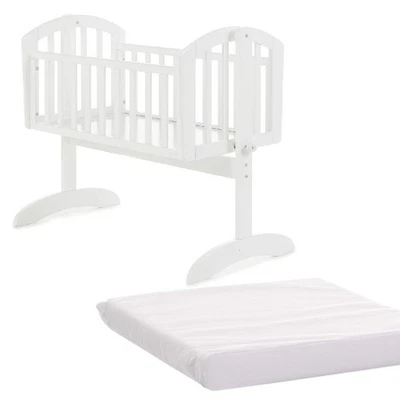 Obaby Sophie Swinging Crib and Mattress White Gentle Rocking Motion Birth to 6m - Image 1 of 4